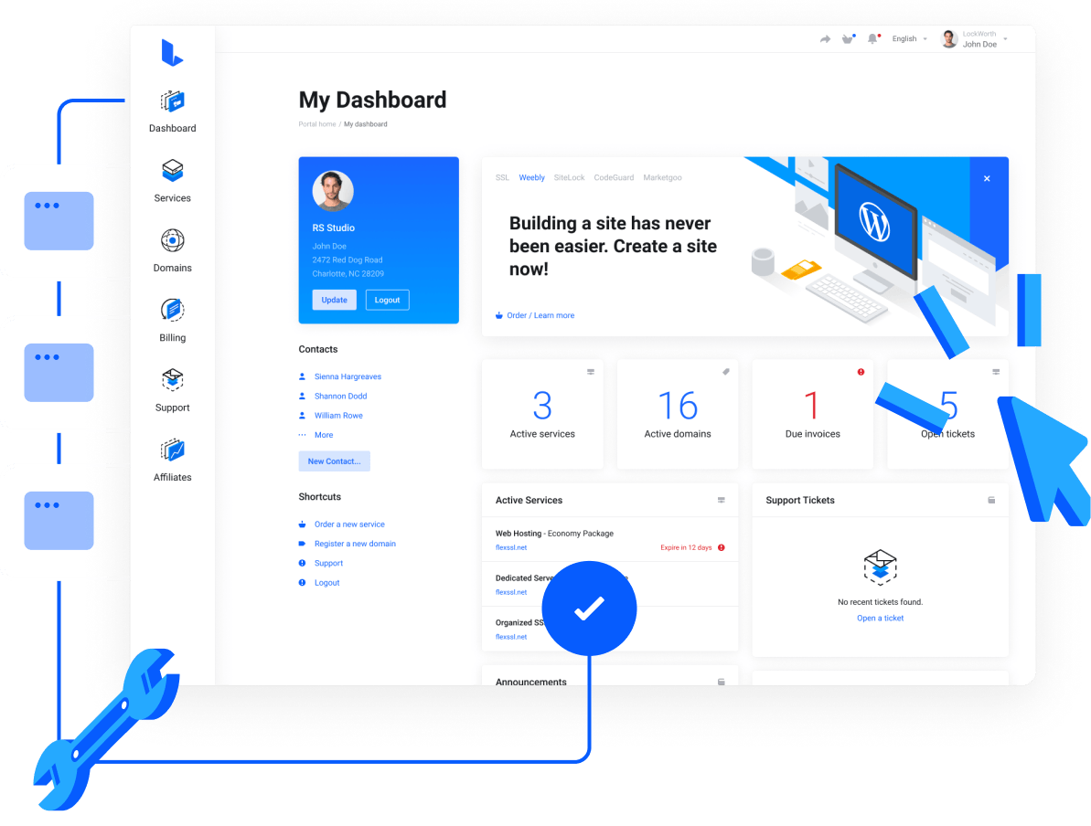 Forside - Super easy control panel to manage all your services